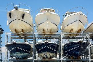 How can I ensure my boat is secure from theft while in storage?